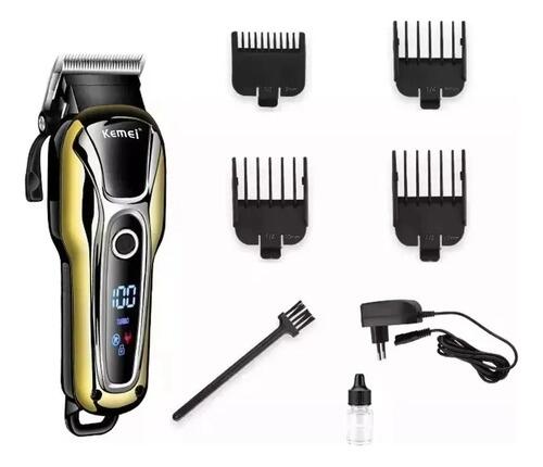Maquina De Cabelo Kemei Km-1990 Preto E Dourado 110v/240v