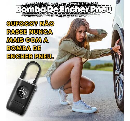 Bomba De Encher Pneu De Carro Bike Moto Portátil Digital