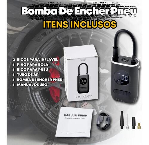 Bomba De Encher Pneu De Carro Bike Moto Portátil Digital