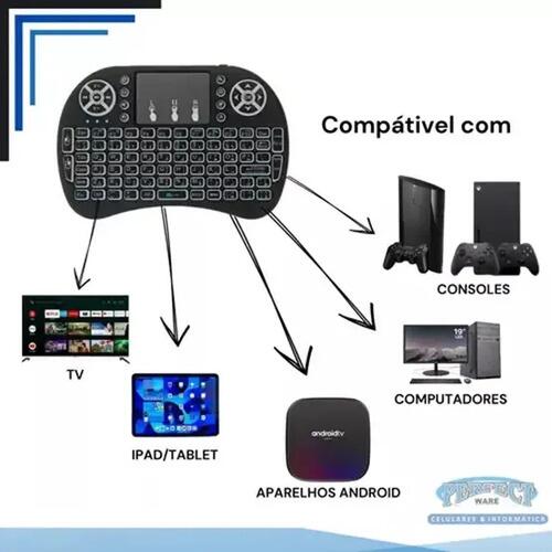 Mini Teclado Quality Premium Ka-1118 Touchpad Led Preto