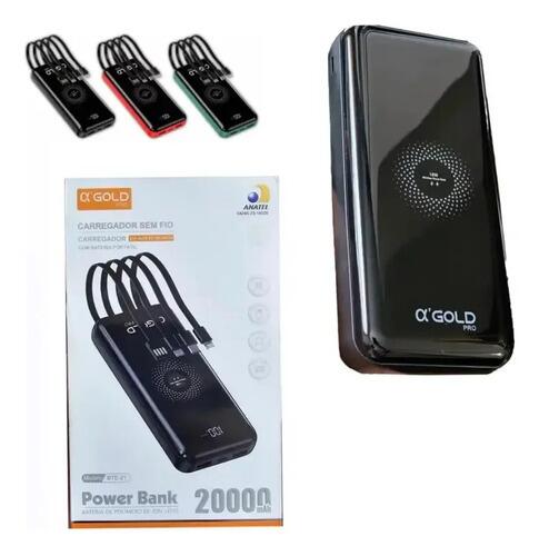 Power Bank A gold Bte-21 De 20000mah Indução Via Cabos