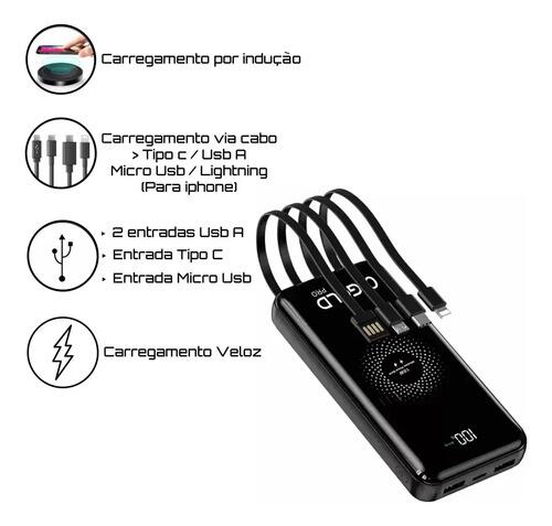 Power Bank A gold Bte-21 De 20000mah Indução Via Cabos