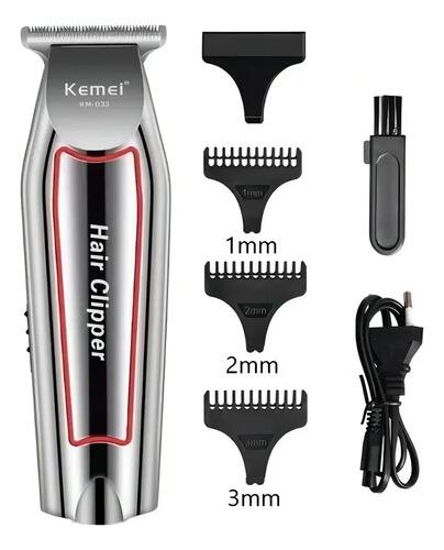 Máquina De Acabamento Sem Fio Kemei Km-032 Prateada 3