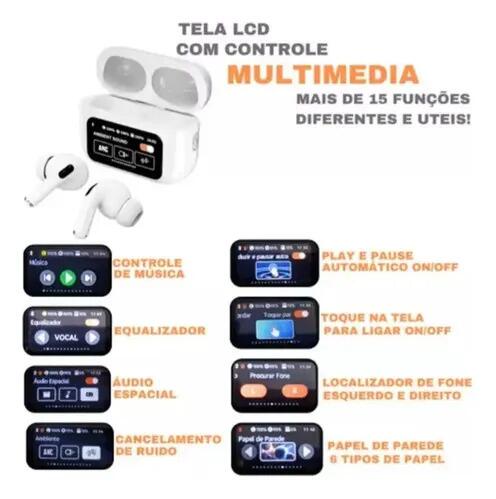 Fones Bluetooth Touch Anc Com Tela De Lcd E Equalizado A9