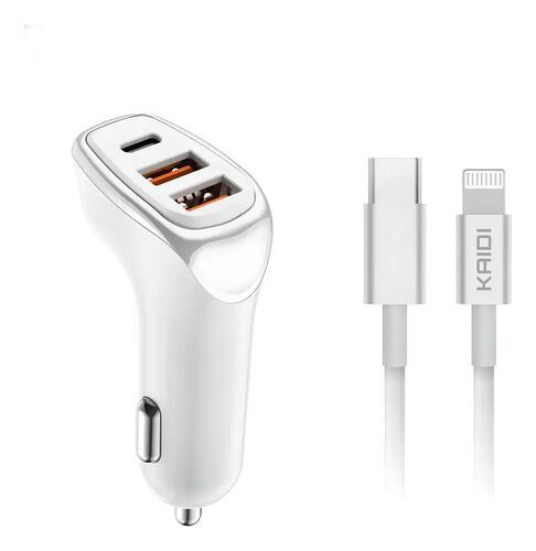 Carregador Veicular Turbo Kaidi Pd+qc 3.0 38w 2 Saídas Usb