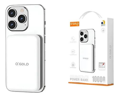 Carregador Por Indução 10000mah Magnético Para iPhone 7.5w Branco