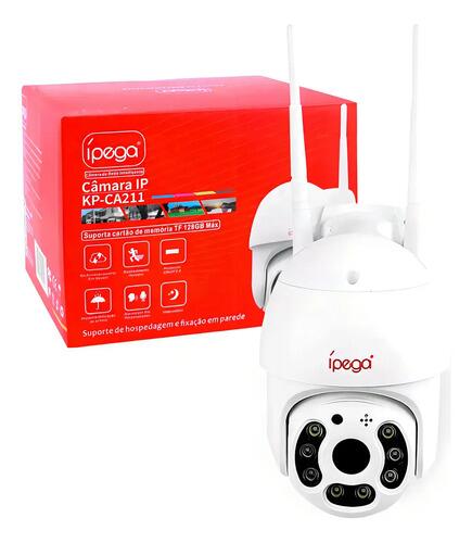 Câmera De Segurança Ip Ipega Wifi1080p Visão Noturna Ptz 3mp Branco