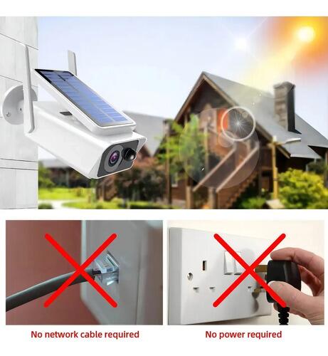 Câmera Ip Bullet Segurança Wifi Ip66 Energia Solar Full Hd