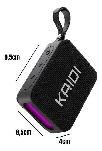 Caixa De Som Bluetooth Portátil Kaidi Knc-826 Preto Led Rgb