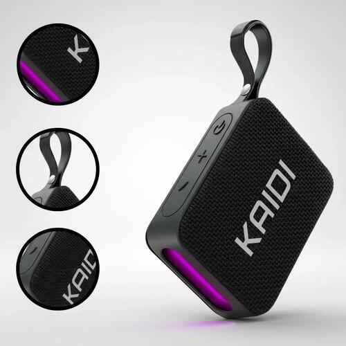 Caixa De Som Bluetooth Portátil Kaidi Knc-826 Preto Led Rgb