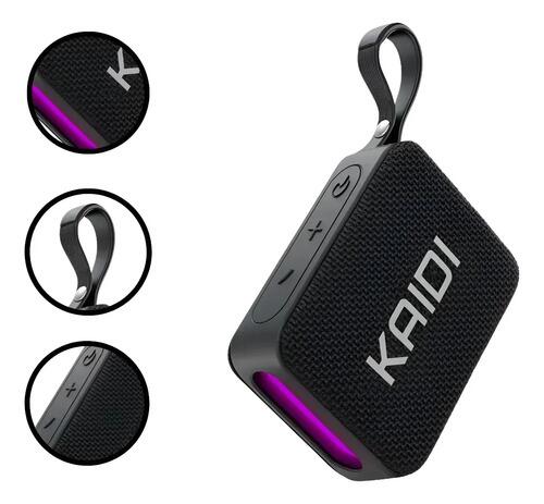 Caixa De Som Bluetooth Portátil Kaidi Knc-826 Preto Led Rgb  Preto 127/220v