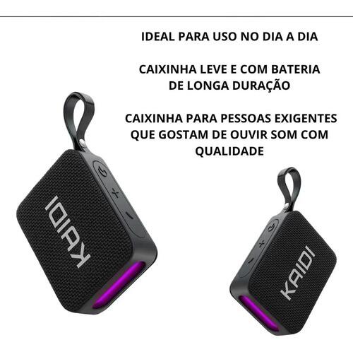 Caixa De Som Bluetooth Portátil Kaidi Knc-826 Preto Led Rgb