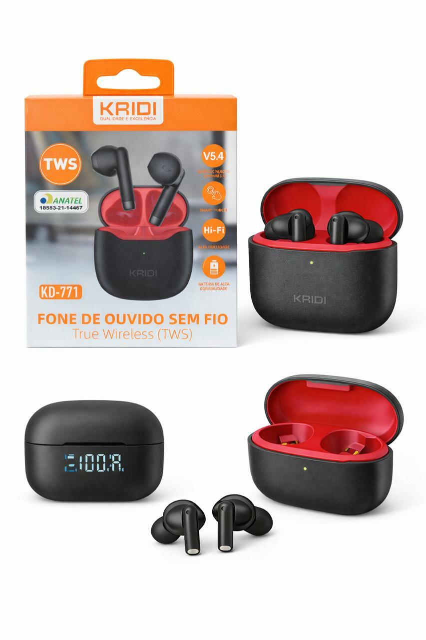 Fone de Ouvido Sem Fio TWS KAIDI KD-771 ? Tecnologia e Alta Qualidade de Som