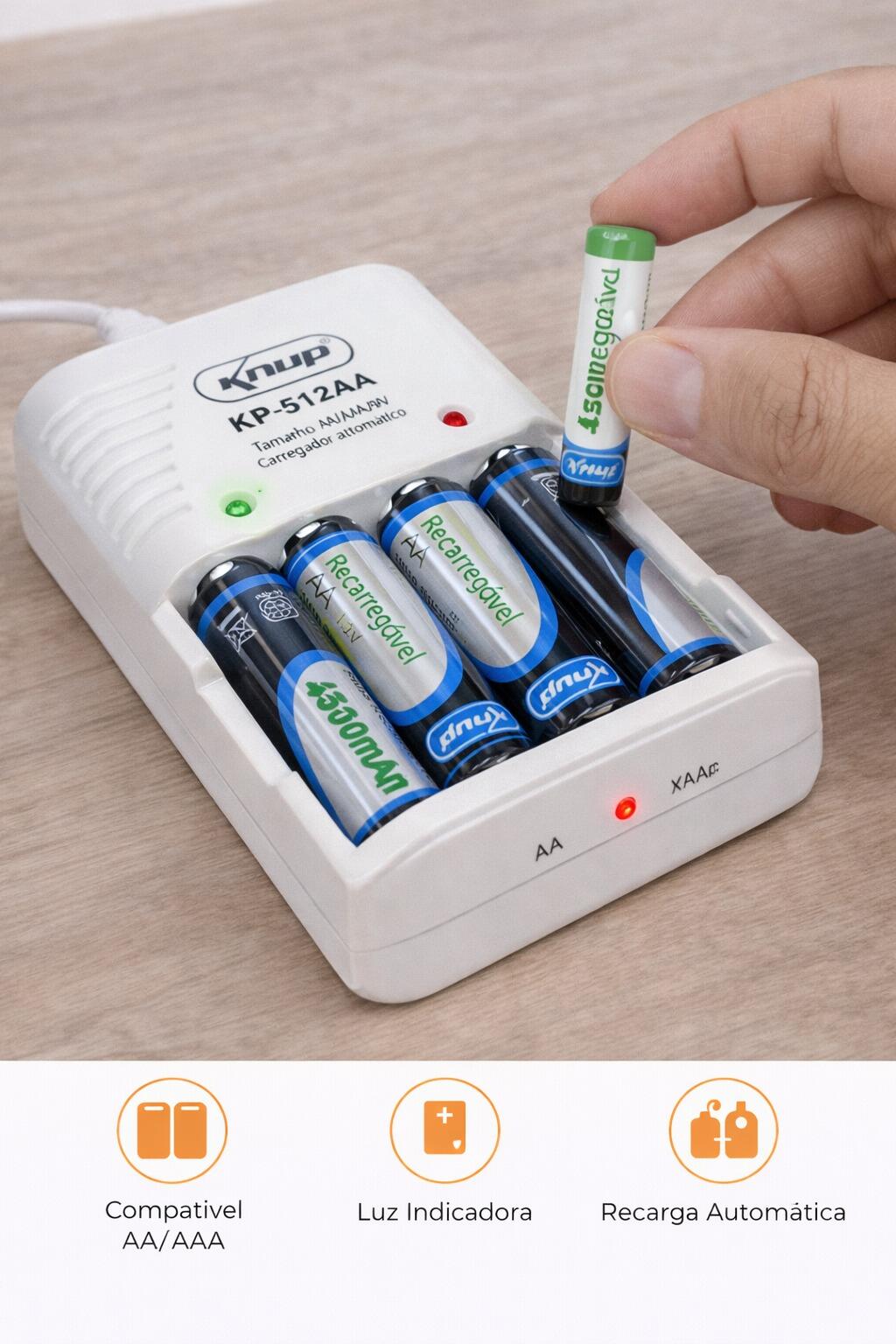 Power Bank Kaidi Turbo 10000mAh 22.5W Com Cabos Integrados