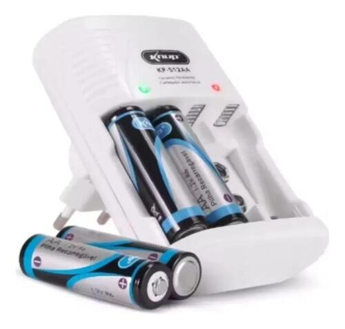 Pilhas Palito Recarregaveis Knup Bivolt + 4 Pilhas Kp-512