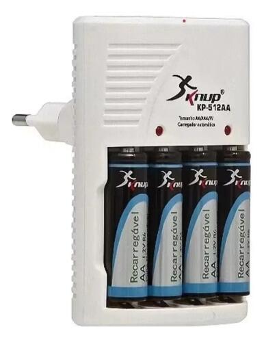 Pilhas Palito Recarregaveis Knup Bivolt + 4 Pilhas Kp-512