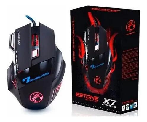 Mouse Gamer X7 Estone Preto Preto