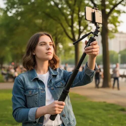 Tripé Selfie Bluetooth Bastão Extensível H'maston Zp-17