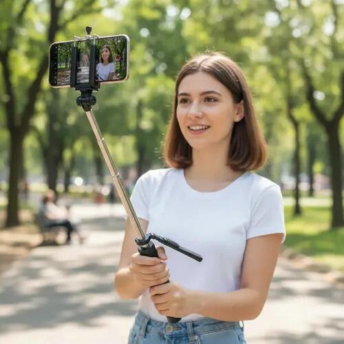 Tripé Selfie Bluetooth Bastão Extensível H'maston Zp-17
