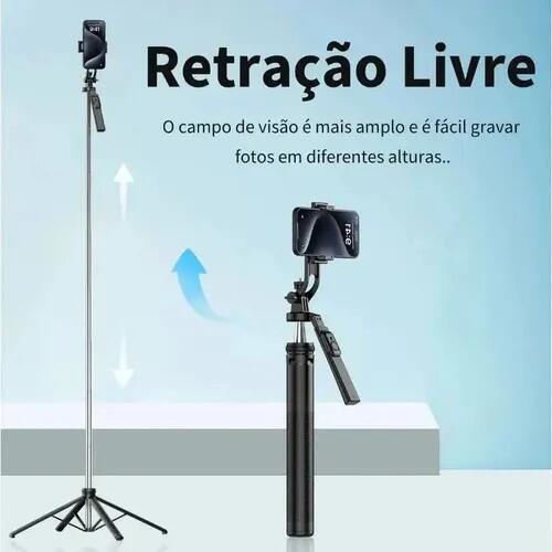 Tripé Selfie Bluetooth Bastão Extensível H'maston Zp-17
