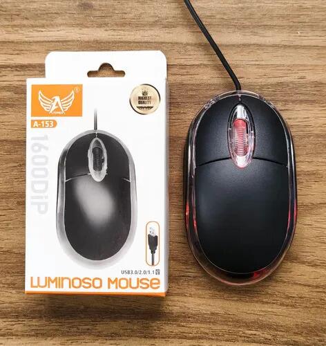 Mouse Lumisono Ergonômico A-153 Óptico C/fio A-tomex Preto