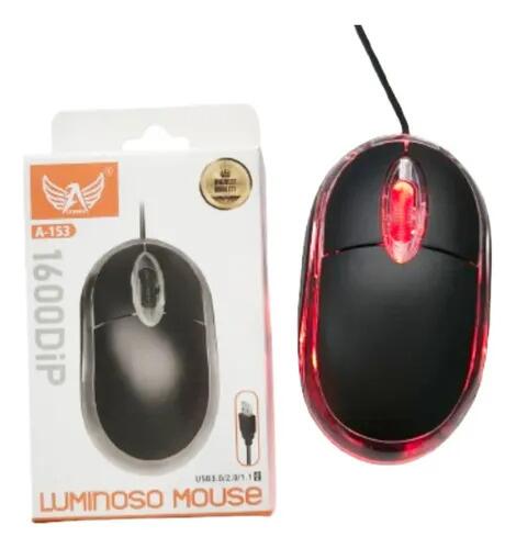Mouse Lumisono Ergonômico A-153 Óptico C/fio A-tomex Preto