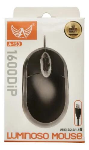 Mouse Lumisono Ergonômico A-153 Óptico C/fio A-tomex Preto