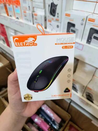 Mouse Luminoso Sem Fio Recarregável Optico Led Rgb 2.4g