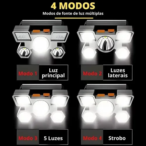 Lanterna De Cabeça Led Onistek Lt-051 5 Leds Bateria