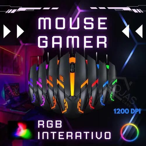 Mouse Gamer Rgb Óptico Antiderrapante Jogo Ágil Ergonônico