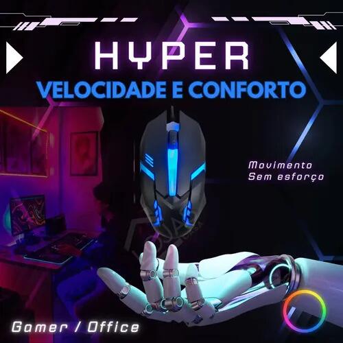 Mouse Gamer Rgb Óptico Antiderrapante Jogo Ágil Ergonônico