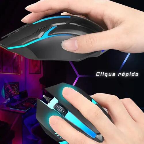 Mouse Gamer Rgb Óptico Antiderrapante Jogo Ágil Ergonônico