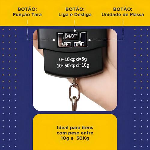 Balança Portátil Digital Alta Precisão Até 50kg Mala Bagagem