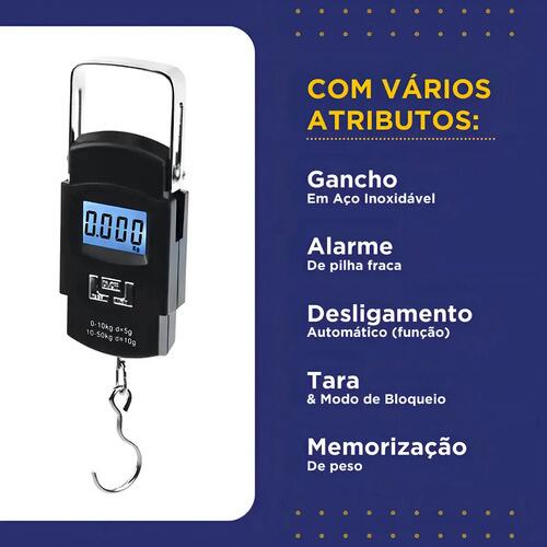Balança Portátil Digital Alta Precisão Até 50kg Mala Bagagem