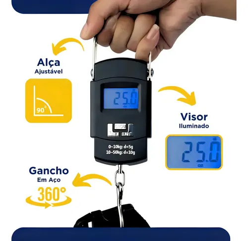 Balança Portátil Digital Alta Precisão Até 50kg Mala Bagagem