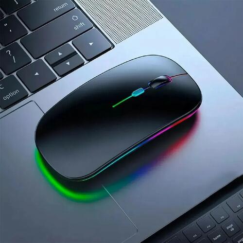 Mouse Sem Fio Bluetooth + 2.4g Usb Recarregável Para