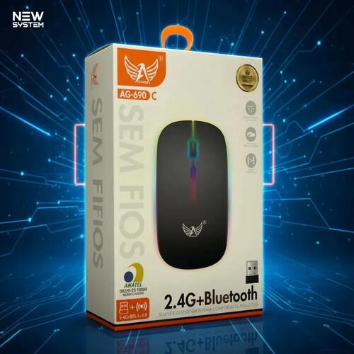 Mouse Sem Fio Bluetooth + 2.4g Usb Recarregável Para