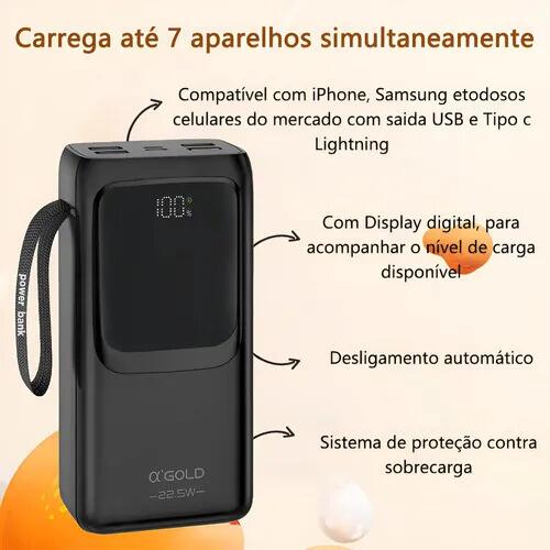 Carregador Power Bank 50.000mah Portátil Turbo Rápido