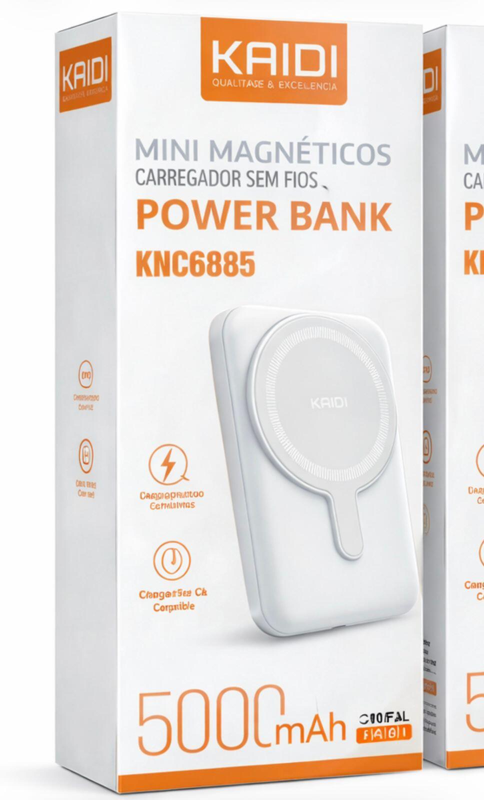 ※kaCASETiFY POWER BANK 5000mAh Comprar Power Bank Magnético Kaidi 5000mAh Sem Fio Carregamento