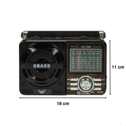 Rádio Portátil Am Fm A Pilha E Energia Usb Recárregavel