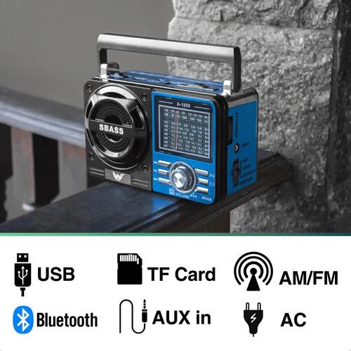 Rádio Portátil Am Fm A Pilha E Energia Usb Recárregavel