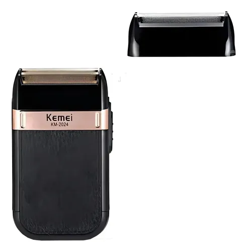 Barbeador Elétrico Acabamento Shaver Kemei 2024 Cor Preto