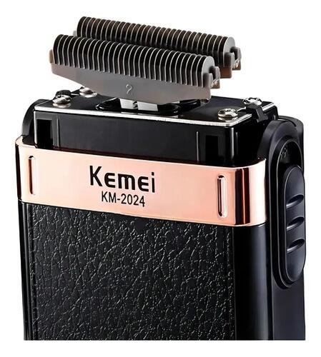 Barbeador Elétrico Acabamento Shaver Kemei 2024 Cor Preto