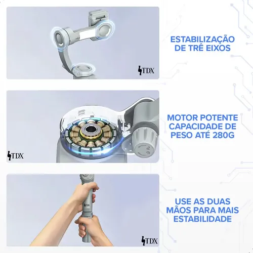 Estabilizador Celular Gimbal 3 Eixos Para Tripé Ia Video