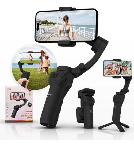 Estabilizador Celular Gimbal 3 Eixos Para Tripé Ia Video Est Preto