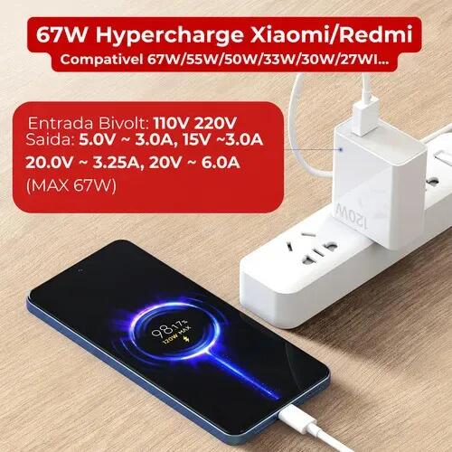 Carregador LR30-3 Turbo 67w Usb C Para Celular Branco