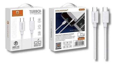 Cabo HB16-CC Tipo C P/ Tipo C 1m H'maston Branco Branco