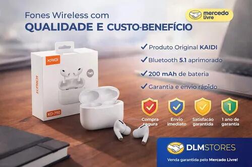 Fone De Ouvido Kaidi Kd790 Som Academia Sem Fio Tws In Ear