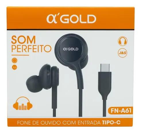 Fone De Ouvido FN-A61 Intra Auricular Tech Agold Preto
