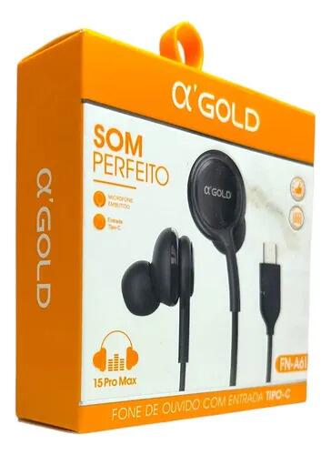 Fone De Ouvido FN-A61 Intra Auricular Tech Agold Preto